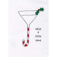 Corkpops 00253 Holiday Bar Towel - "Raise A Little Cane"