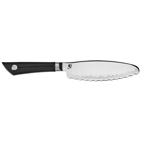 Shun Sora 6 inch Ultimate Utility Knife, Stainless Steel Blade with Serrated Edge, NSF Certified, Handcrafted in Japan, VB0741, Metallic