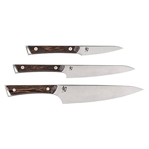 Shun Kanso 3 Piece Starter Knife Set; 8-Inch Chef's, 6-Inch Utility and 3.5-Inch Paring Knives (SWT0351)