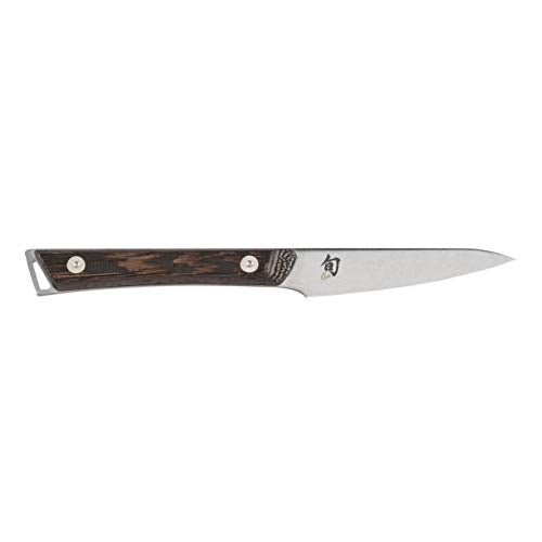 Shun Kanso 3.5-Inch Paring Knife Made with Tagayasan Wood Handle and AUS10A High-Carbon Stainless Steel; Ideal Knife for Peeling and Other Small, Precision Cuts; Handcrafted in Japan by Artisans