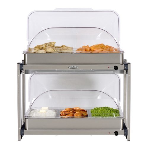 Broil King MLB-25RT Professional Multi-Level Buffet Server w/ Stainless Base & Rolltop Lids