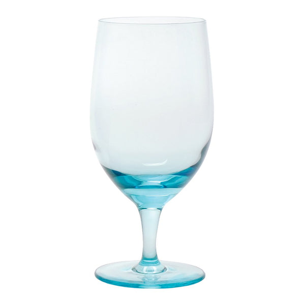 D&V Glass Gala Collection Goblet/Beverage Glass 15 Ounce, Aquamarine, Set of 12