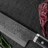 Kyocera KTN-140-HIP Advanced Ceramic Premier Elite Series 5.5" Santoku Knife Pakka Wood Handle-Black Blade