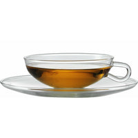 Jenaer Glas Wagenfeld Collection Tea Cup with Matching Saucer, Set of 2