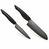 Kyocera Innovation Series 2 Piece Ceramic Knife Gift Set, Black Handle, Black Blade
