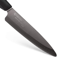 Kyocera Innovation Series Ceramic 5" Slicing Knife, with Soft Touch Ergonomic Handle-Black Blade, Black Handle