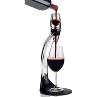 Vinturi Deluxe Essential Red Pourer and Decanter Tower Stand Set Easily and Conveniently Aerates Wine by the Bottle or Glass and Enhances Flavors with Smoother Finish, Black