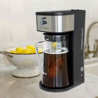 West Bend Fresh Iced Tea and Coffee Maker Includes an Infusion Tube to Customize the Flavor and Features Auto Shut-Off, 2.75 Quart, Black