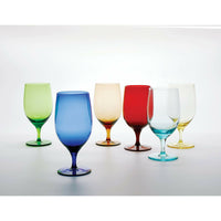 D&V Glass Gala Collection Goblet/Beverage Glass 15 Ounce, Aquamarine, Set of 12