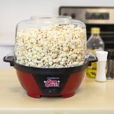 West Bend 82505 Stir Crazy Electric Hot Oil Popcorn Popper Machine Offers Large Lid for Serving Bowl and Convenient Storage, 6-Quart, Red