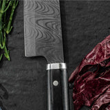 Kyocera KTN-160-HIP Advanced Ceramic Premier Elite Series 6" Santoku Knife Pakka Wood Handle-Black Blade