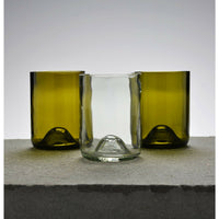 D&V Glass Vintage Collection, Short Beverage/Cocktail Glass, 12-Ounce, Olive Green, Set of 6