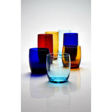 D&V Glass Gala Collection Short Beverage/Cocktail Glass 15 Ounce, Aquamarine Blue, Set of 12