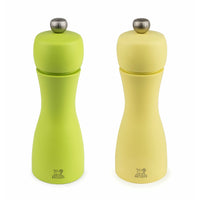 Peugeot Tahiti DUO Spring Salt and Pepper Mill Set 15cm - 6". Green and Yellow