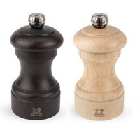 Peugeot 2/22594 Bistro 4 Inch Chocolate Pepper Mill and 4 Inch Natural Salt Mill Set