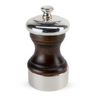 Peugeot 19570 Palace 4 Inch Silver Plated Pepper Mill, Antique Brown