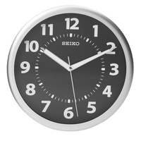 Seiko QXA435SLH Wall Clock Silver-Tone Metallic Case Luminous NumeralsDial