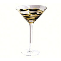 Corkpops 16400 Animal Print Martini Glass Tiger - 8 Oz Capacity