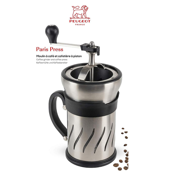 Peugeot 35257 Paris Press Coffee Mill/French Press Combination, Stainless Steel