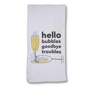 CorkPops 77702 "Hello Bubbles Goodbye Troubles" Bar Towel