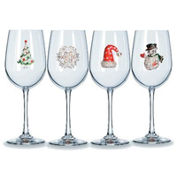 Corkpops 01225 Assortments - Holiday Collection, 3 Christmas Tree, 3 Snowman, 3 Snowflake, 3 Christmas Hat, stemmed