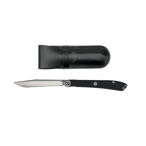 KAI 5700X Personal Folding Steak Knife w/ Leather Pouch