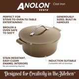 ANOLON 5-QT. Round Dutch Oven, Umber