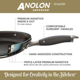 ANOLON 5-QT. Covered Saute' With Helper Handle, Gray