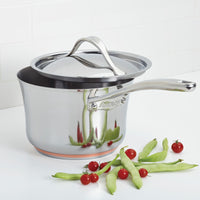 ANOLON 3.5-QT. Covered Saucepan, Stainless Steel